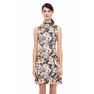 Rebecca Taylor Lavinia Garden Floral Print Dress Rose Size 2 Ruffle